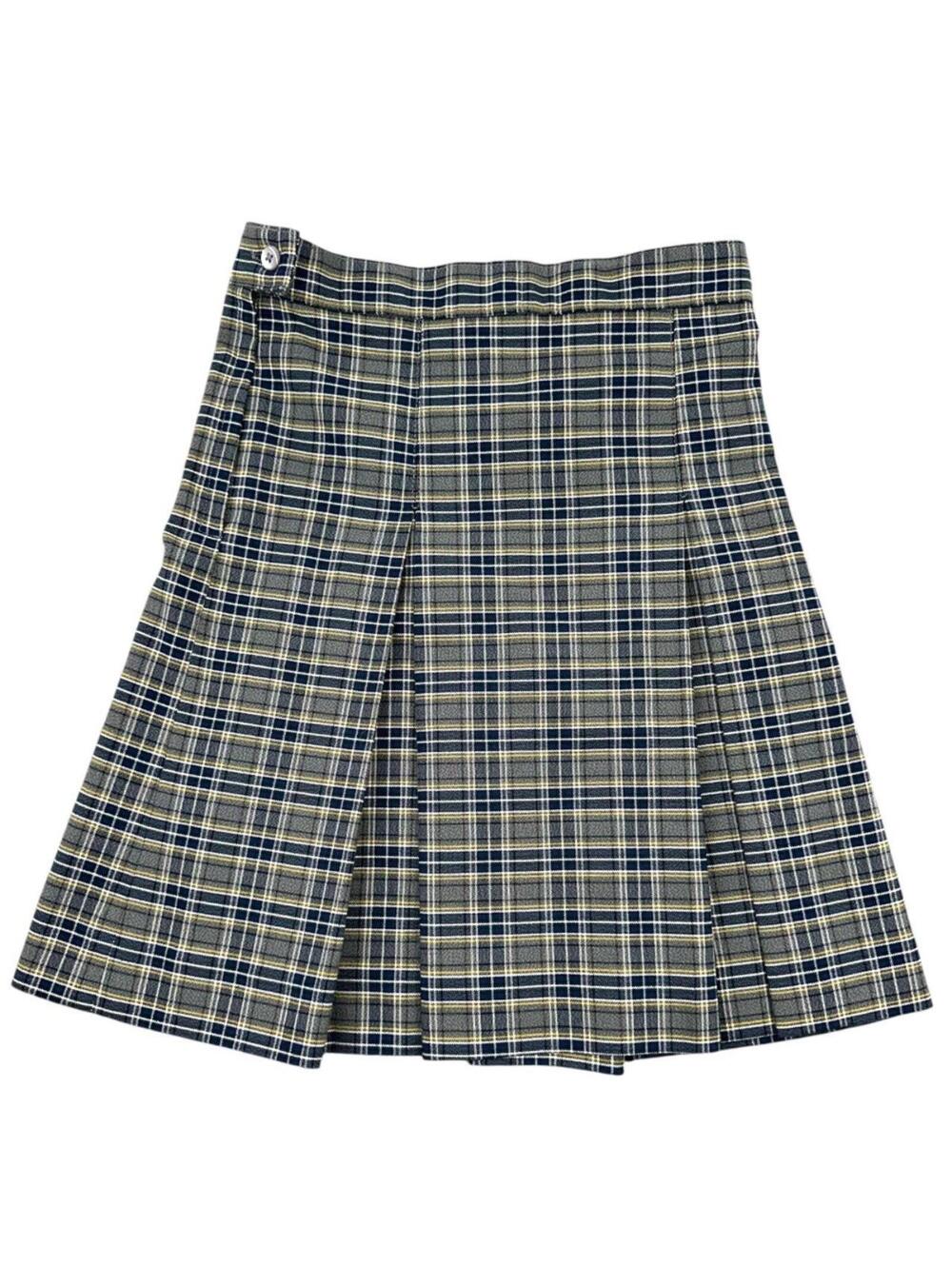 Simply the Best! Classic Plaid School Uniform Skirt in Grey Navy Yellow Preppy